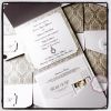 baroque flourish pocket fold wedding invitation