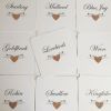 Wedding Table Names/Numbers Rose gold heart