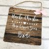 wedding - wooden plaque here comes the bride