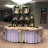 wine bottle table plan with vine