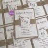 wedding invite champagne glitter, belly band with purple