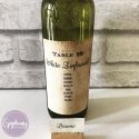 Vintage wine bottle label for table plan