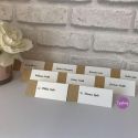 wedding place cards gold glitter