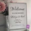 wedding welcome sign silver