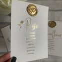 Wedding table plan card Gold foil and wax seal